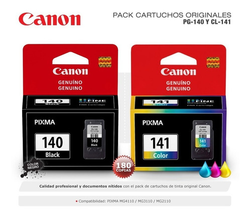 Pack Cartuchos Canon Mg Backup Prueba Astro