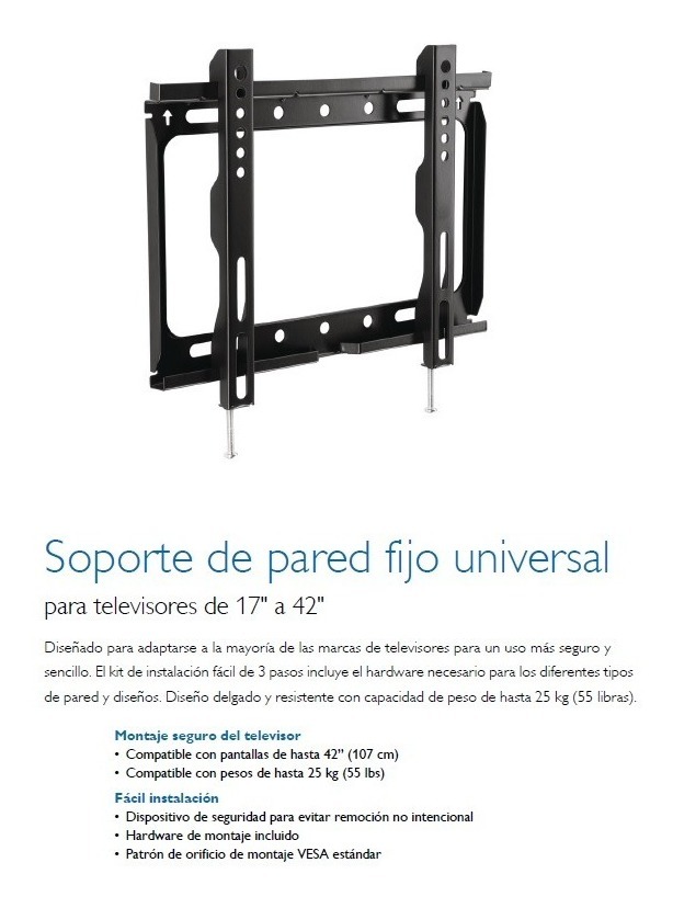 Soporte Tv Pared Fijo Universal De A Sqm Backup Prueba Astro